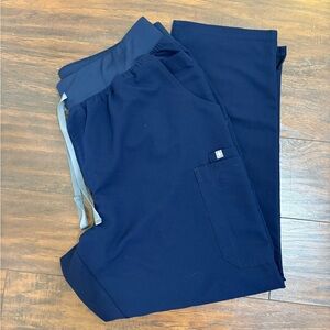 Figs Navy Blue High Waisted Scrub Pant